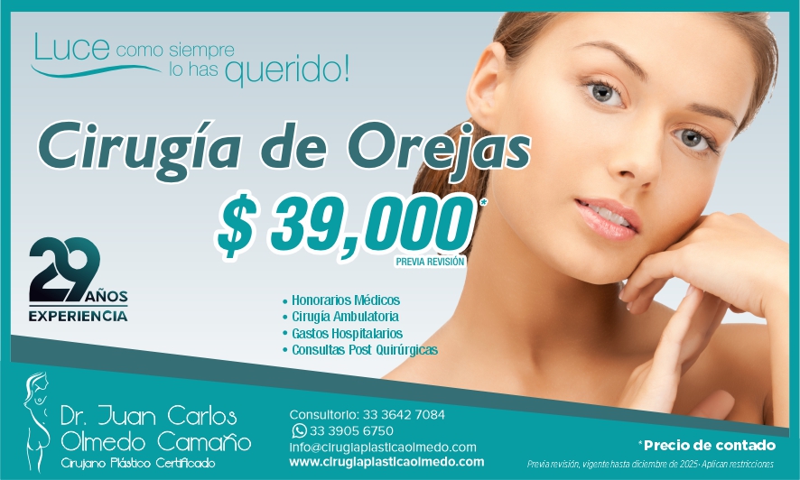 Precio Paquete Cirugía Plástica de Orejas