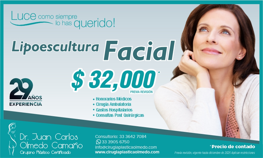 Precio Paquete Rejuvenecimiento Lipoescultura Facial